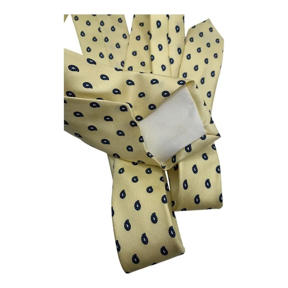 Lord & Taylor the boys shop kids silk neck tie yellow navy